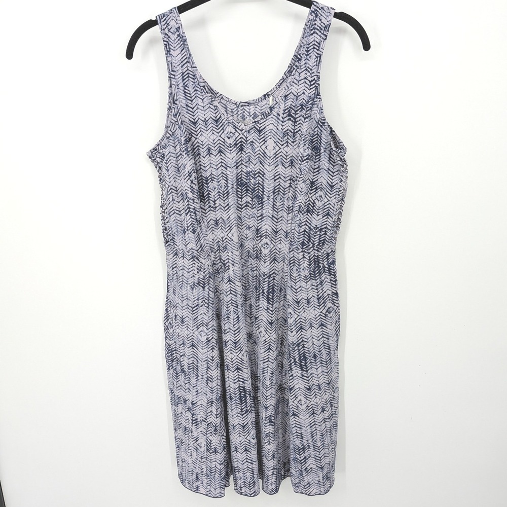 Toad&Co Dress Womens Small Blue Geometric Sleeveless Activewear Pocket Mini